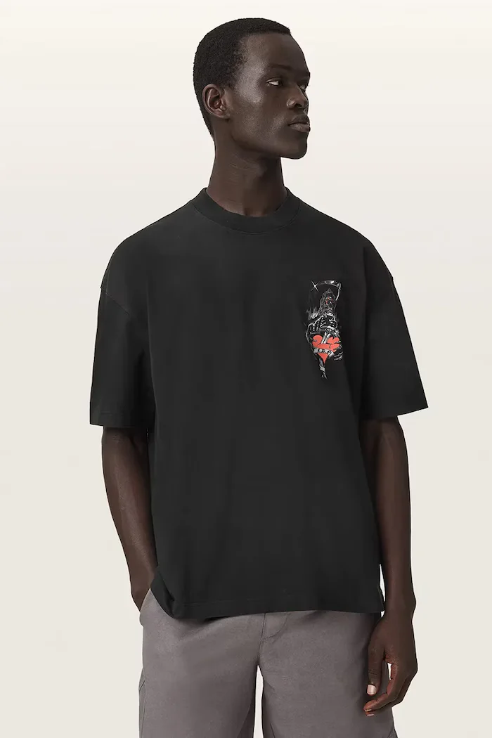 AllSaints тениска мъжка от памук SCIMITAR черна M013PF