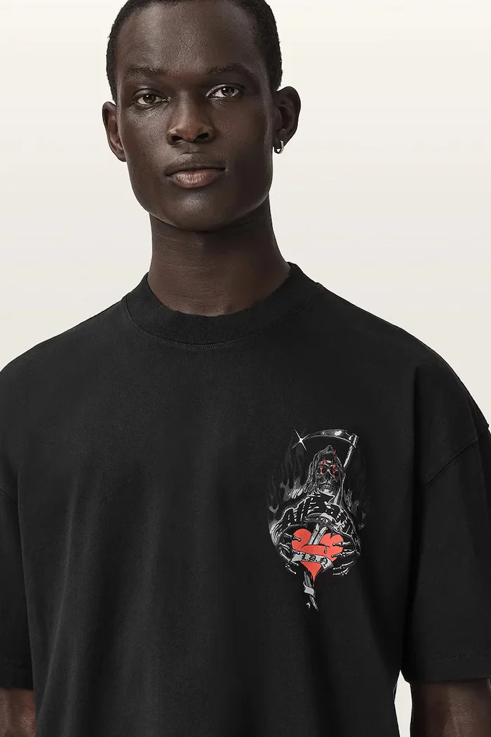 AllSaints тениска мъжка от памук SCIMITAR черна M013PF