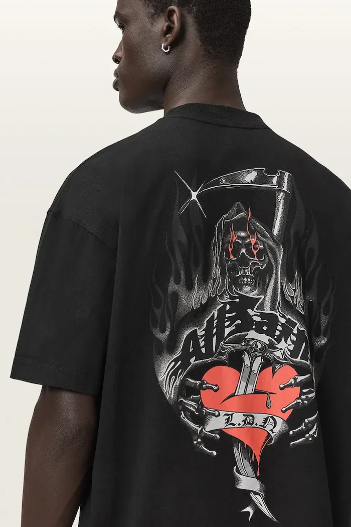 AllSaints тениска мъжка от памук SCIMITAR черна M013PF