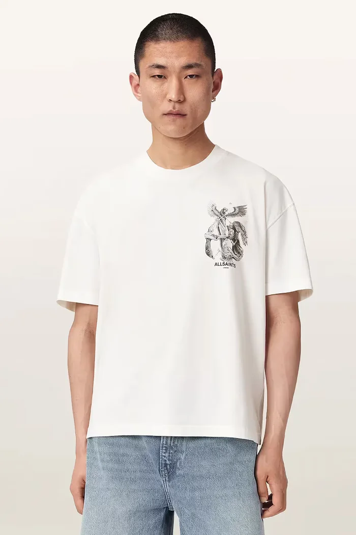 AllSaints тениска мъжка от памук SERAPH бяла M034PF