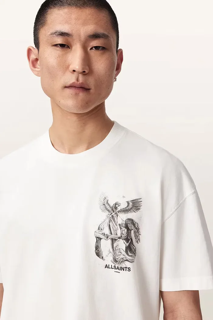 AllSaints тениска мъжка от памук SERAPH бяла M034PF