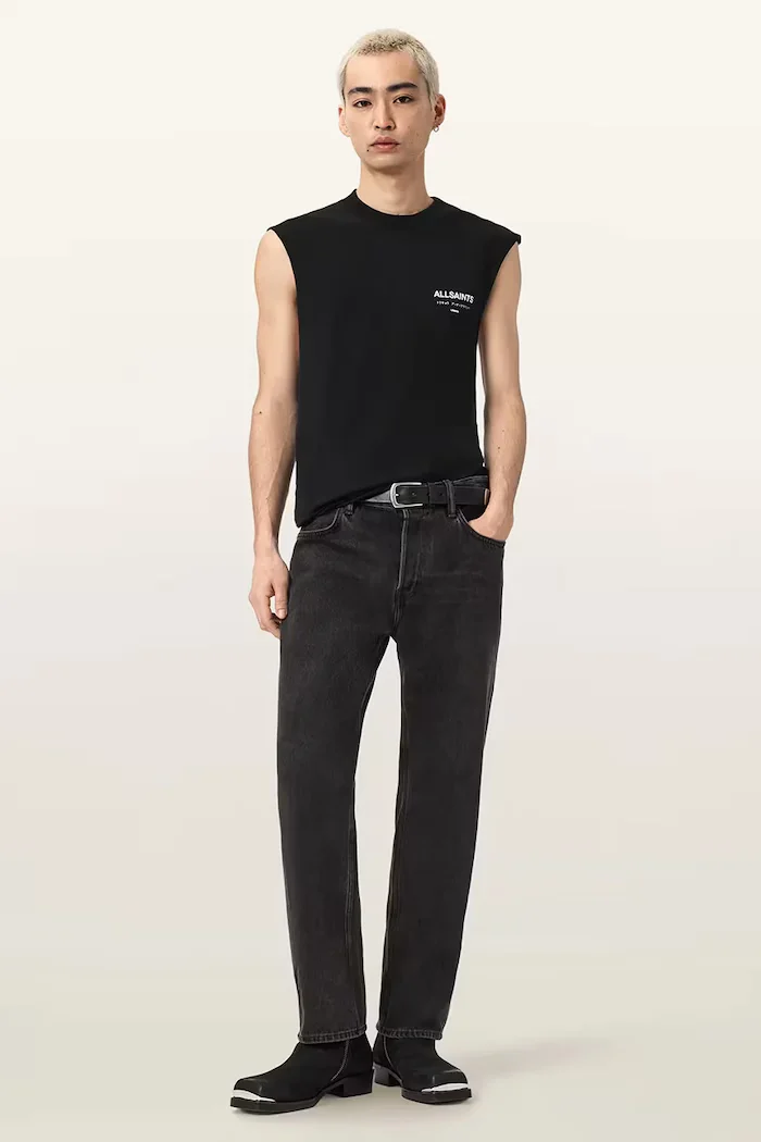 AllSaints тениска мъжка от памук UNDERGROUND черна M038PC