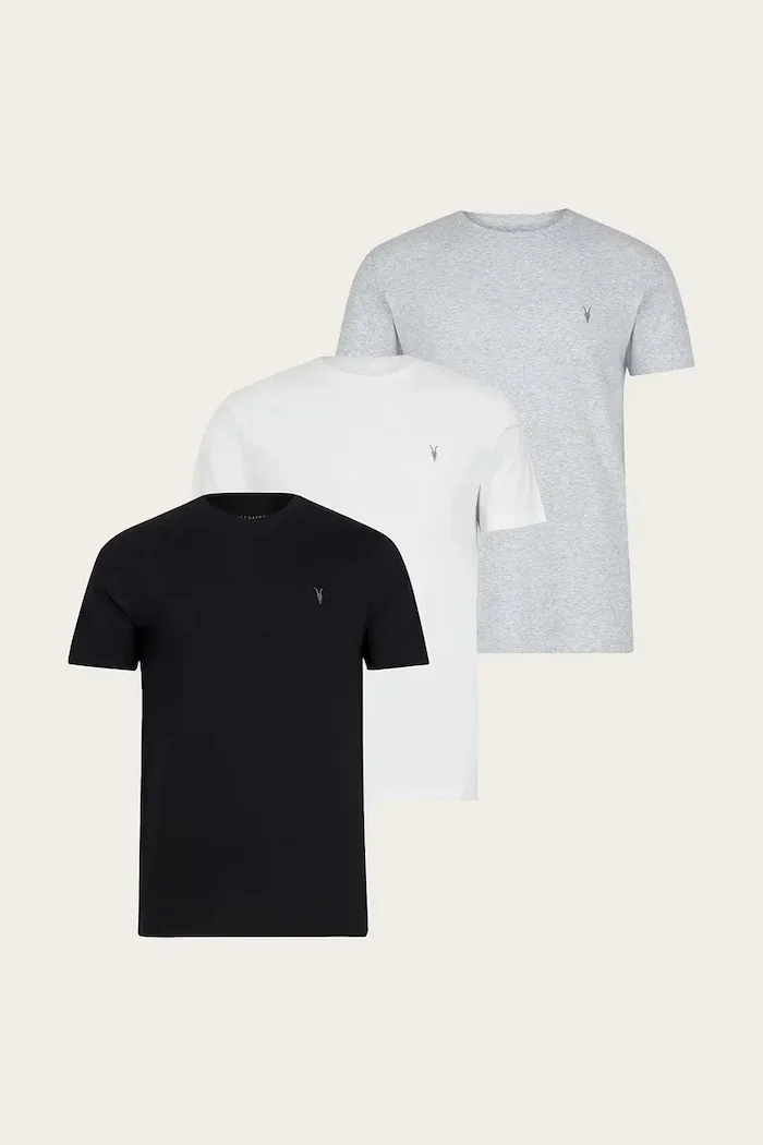 AllSaints тениска мъжка памучна TONIC комплект от 3 броя бяла M029JB