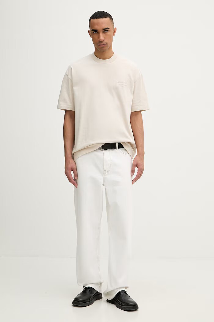 AllSaints тениска мъжка памучна XANDER бежова M030JC