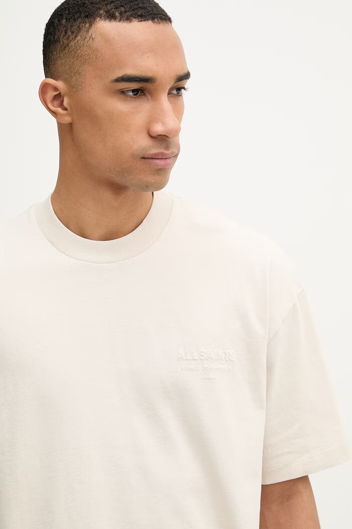 AllSaints тениска мъжка памучна XANDER бежова M030JC