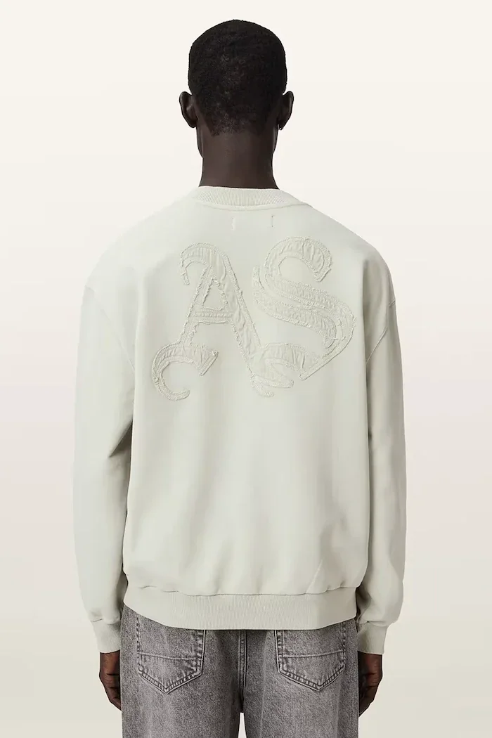 AllSaints уголемен суичър мъжки от памук INSIGNIA зелен M029NE