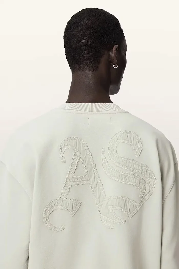AllSaints уголемен суичър мъжки от памук INSIGNIA зелен M029NE