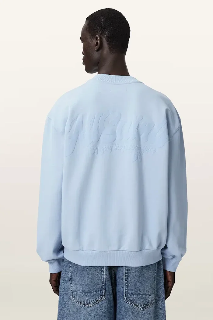 AllSaints уголемен суичър мъжки от памук ODYSSEY син M028NE