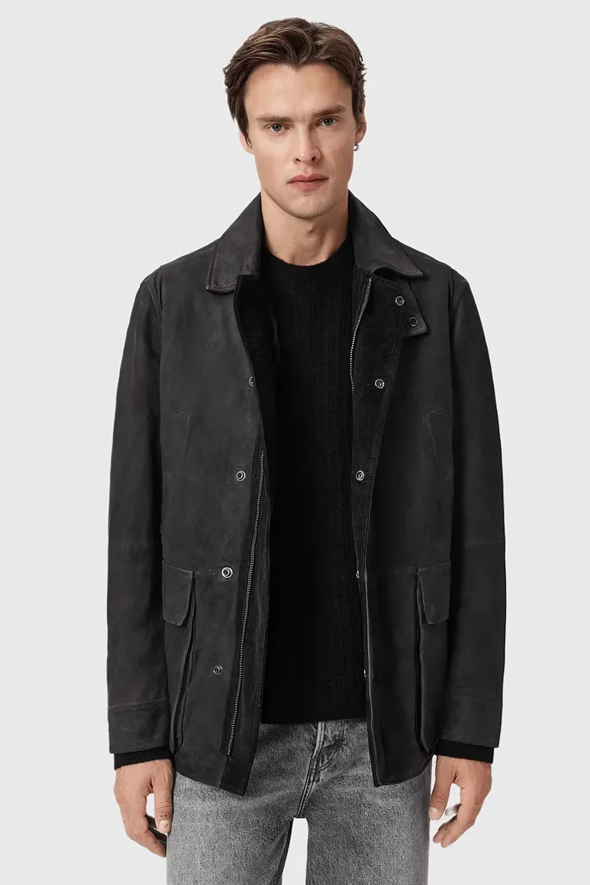 AllSaints Велурено палто BOLTON