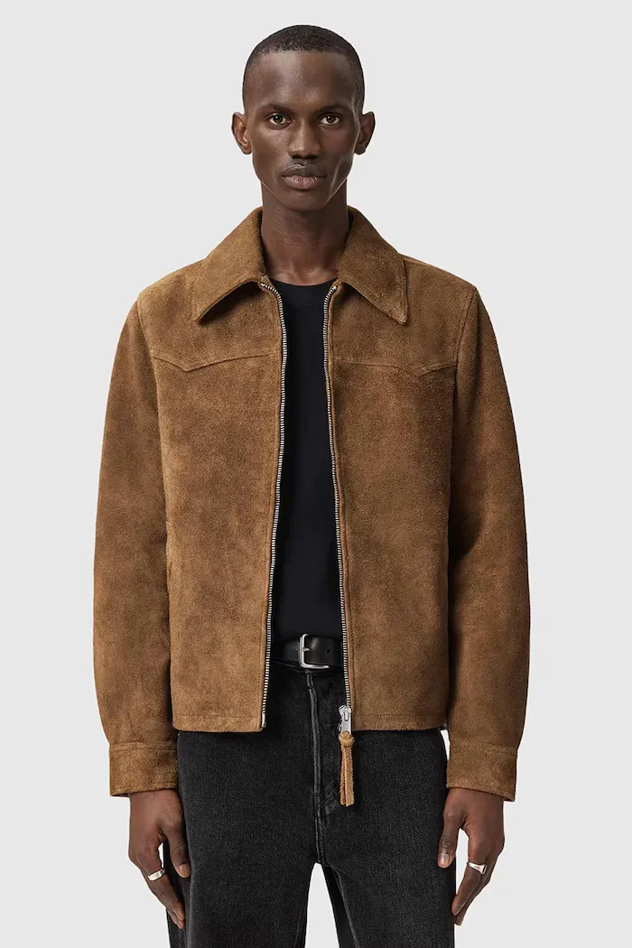 AllSaints Велурено яке DELLCOT в кафяво преходен модел M027LD