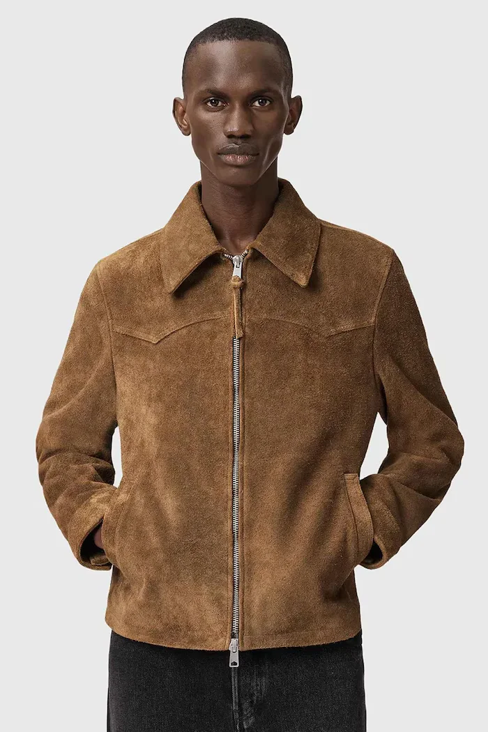 AllSaints Велурено яке DELLCOT в кафяво преходен модел M027LD