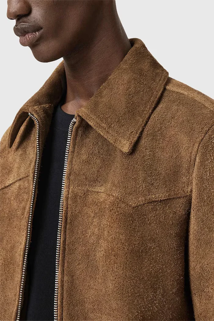 AllSaints Велурено яке DELLCOT в кафяво преходен модел M027LD
