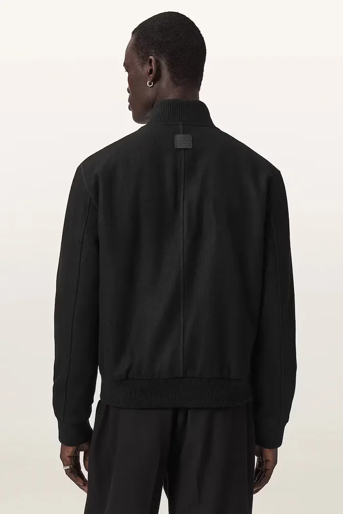 AllSaints яке бомбър мъжко с вълна DECEIT черно M001OF