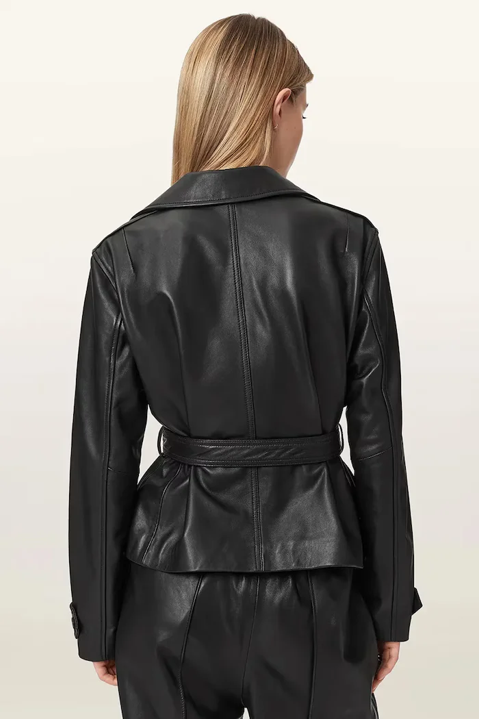 AllSaints яке дамско от кожа OKENA черно W018LF