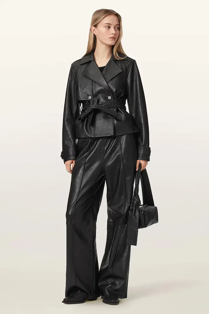 AllSaints яке дамско от кожа OKENA черно W018LF