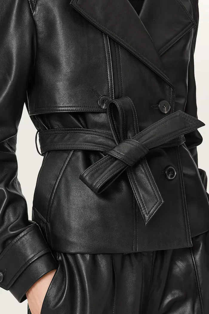 AllSaints яке дамско от кожа OKENA черно W018LF