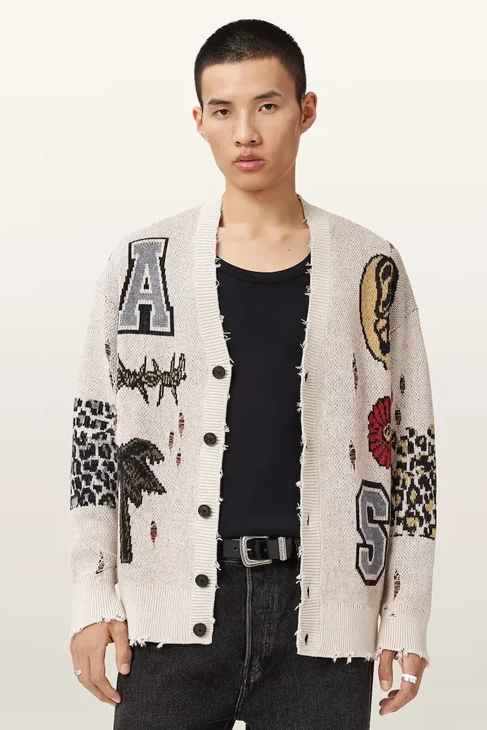 AllSaints жилетка мъжка с добавена вълна FOXX бежова M052KE