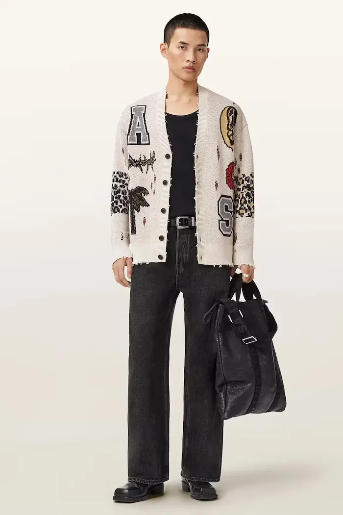 AllSaints жилетка мъжка с добавена вълна FOXX бежова M052KE