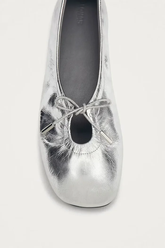 ALOHAS балеринки от кожа Rosalind сребърни S100572-01
