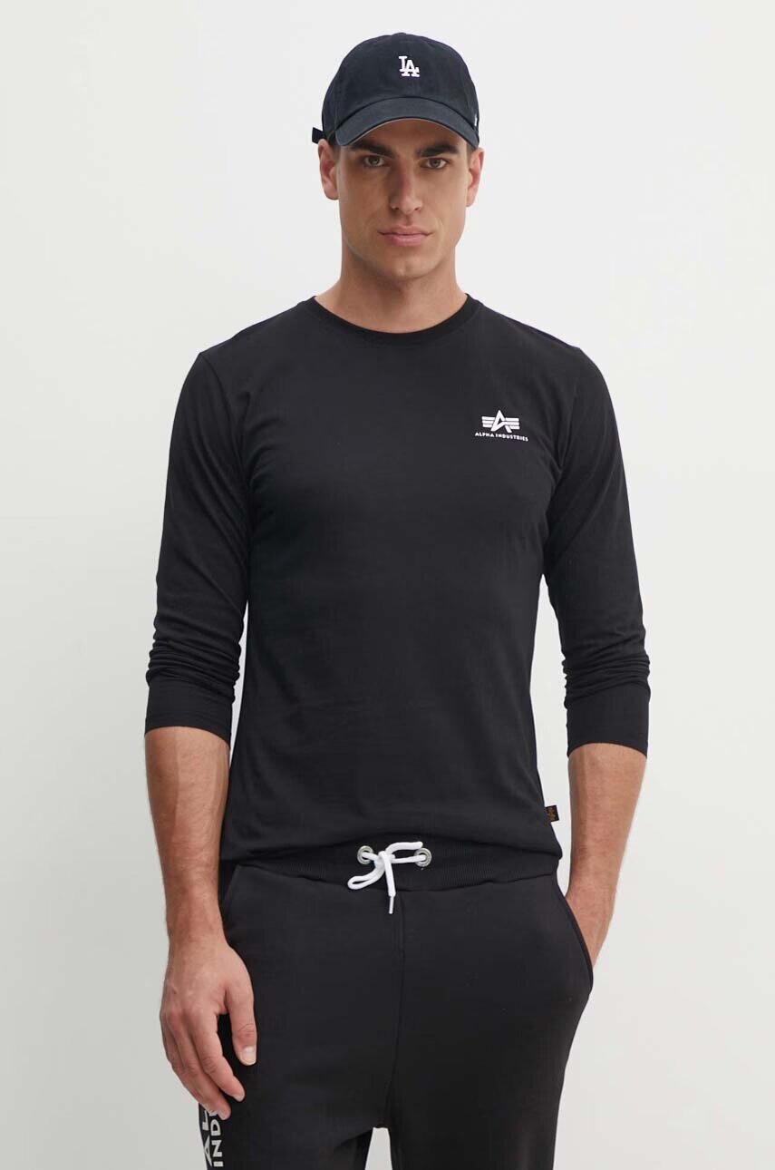 Alpha Industries Памучна блуза с дълги ръкави Basic LS Small Logo