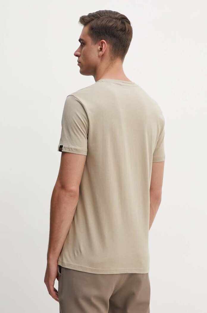 Alpha Industries Памучна тениска в бежово с принт 146509