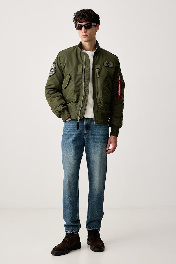 Alpha Industries преходно яке мъжко Aviation Jackets Engine зелено 103101