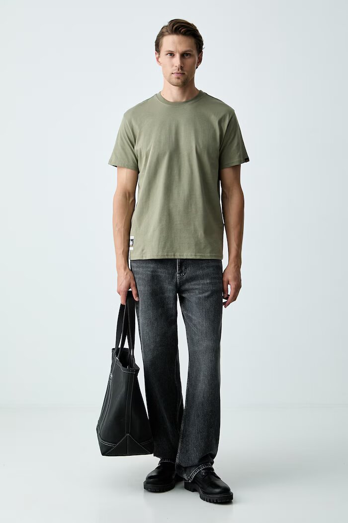 Alpha Industries тениска мъжка от памук Backprint Vintage Panel зелена 268513
