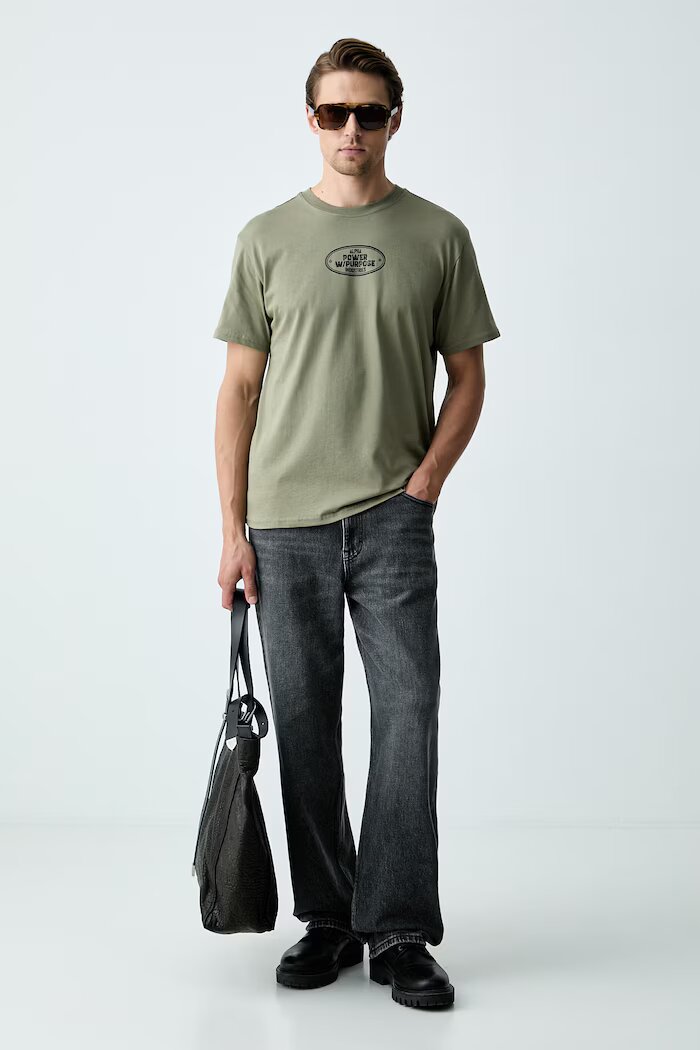Alpha Industries тениска мъжка от памук Noseart Backprint зелена 268529