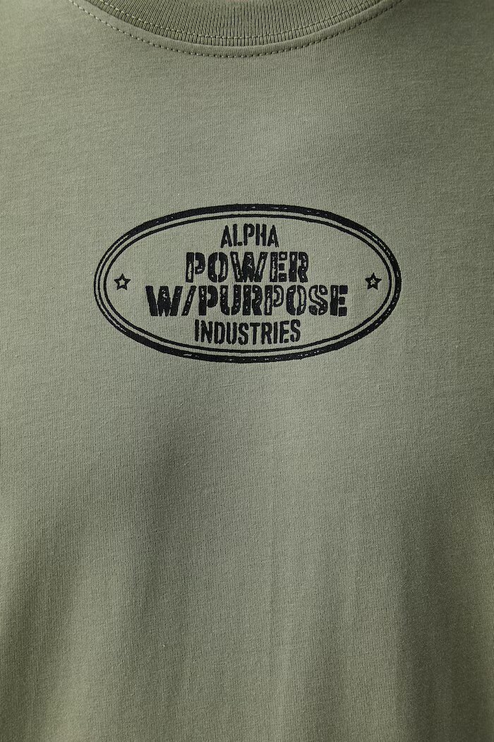 Alpha Industries тениска мъжка от памук Noseart Backprint зелена 268529