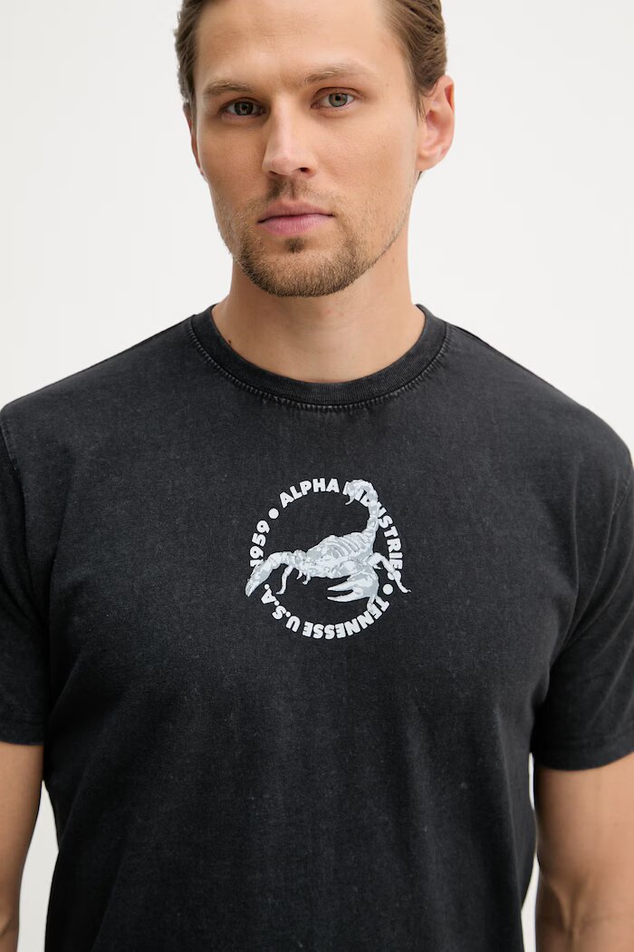 Alpha Industries тениска мъжка памучна US Scorpion Backprint черна 266510