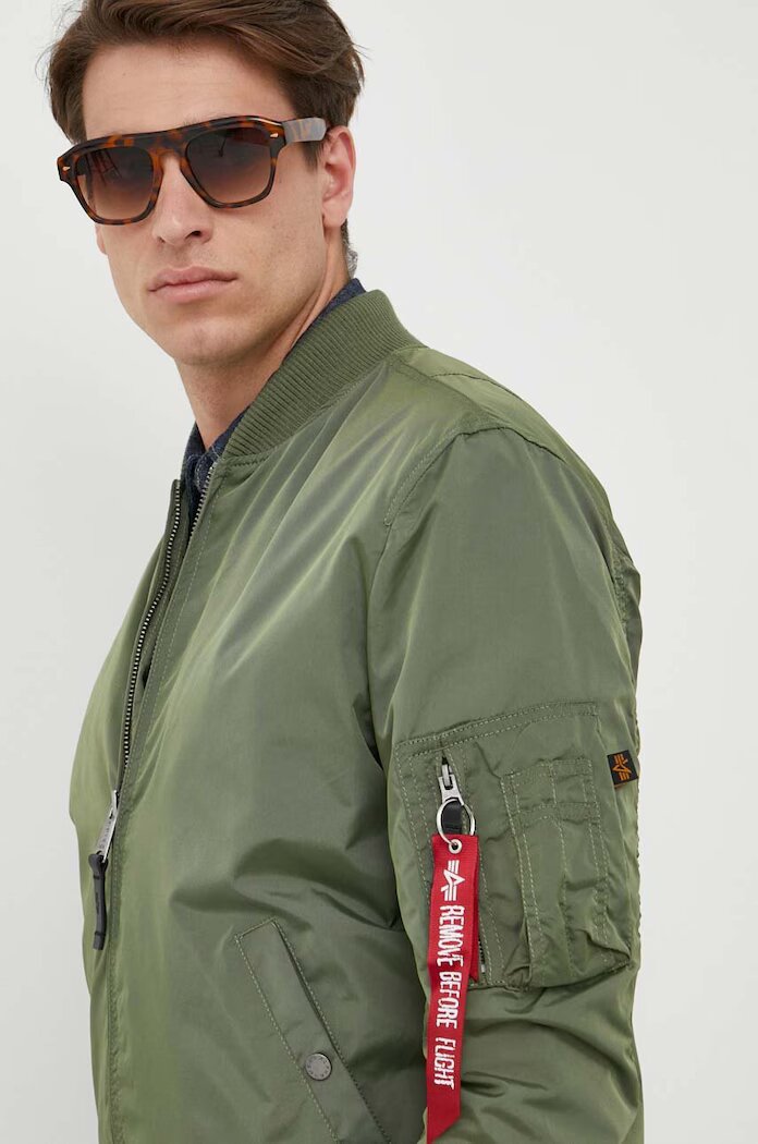 Alpha Industries Яке бомбър MA-1 TT в зелено с преходна изолация 191103.01