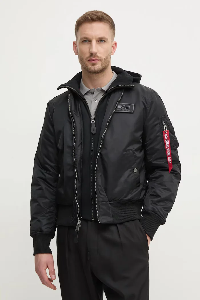 Alpha Industries Яке MA-1 D-Tec Hood Bomber в черно преходен модел 183110.515 MA-1 D-Tec Hood Bomber