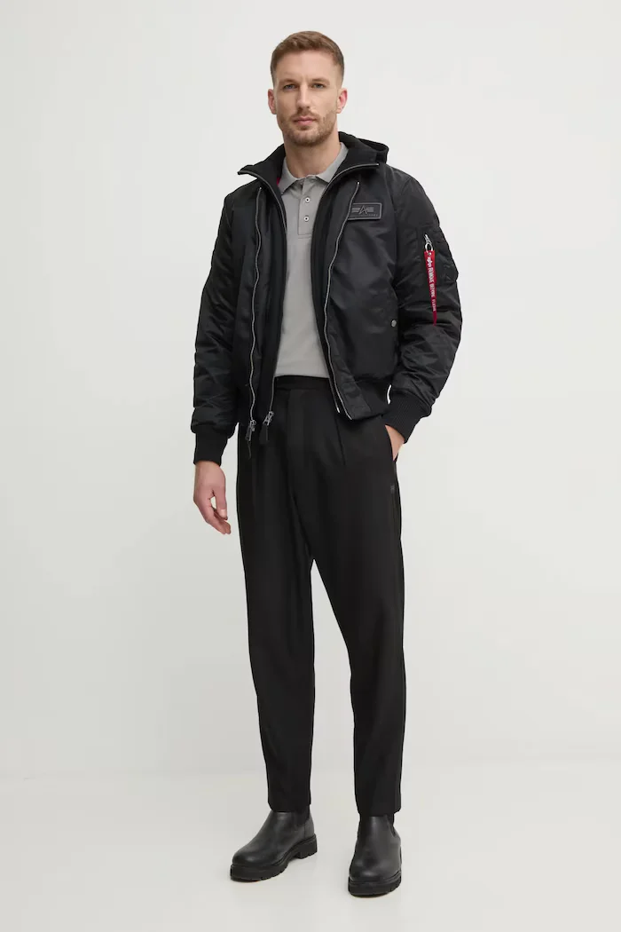 Alpha Industries Яке MA-1 D-Tec Hood Bomber в черно преходен модел 183110.515 MA-1 D-Tec Hood Bomber