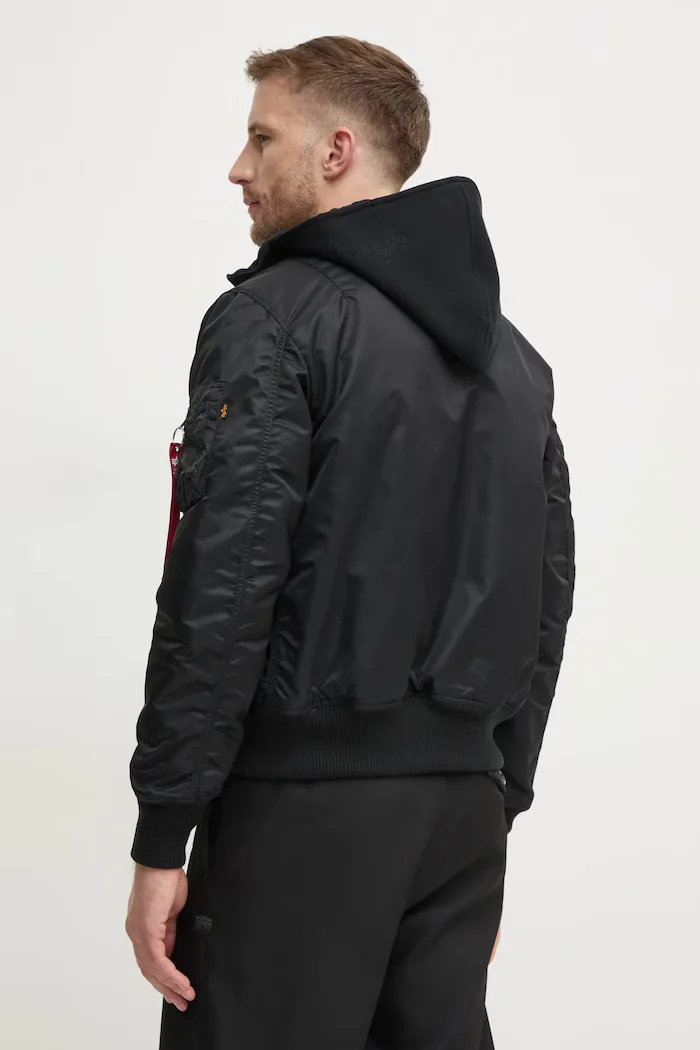 Alpha Industries Яке MA-1 D-Tec Hood Bomber в черно преходен модел 183110.515 MA-1 D-Tec Hood Bomber