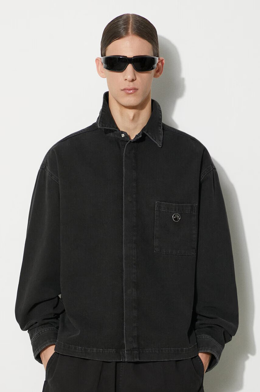 Ambush Памучна риза Boxy Fit Longleeve Denim Shirt