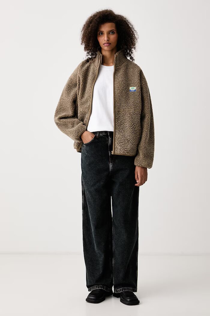 American Vintage дънки wide leg дамски тъмносини