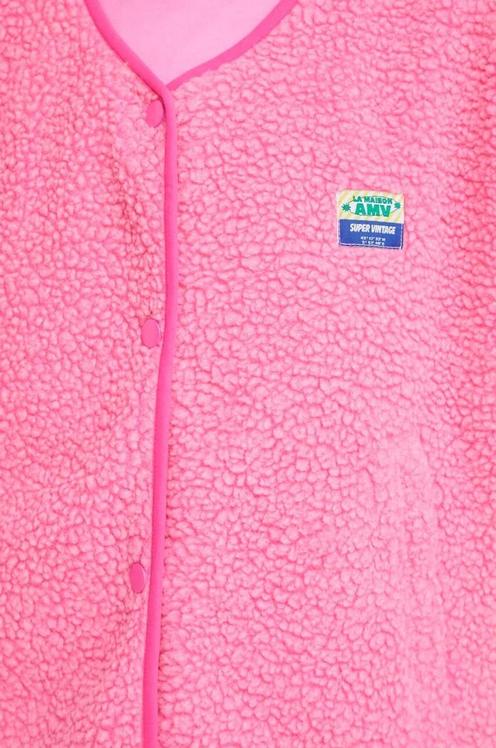American Vintage Елек VESTE AMPLE дамски в розово преходен модел HOK16BE24