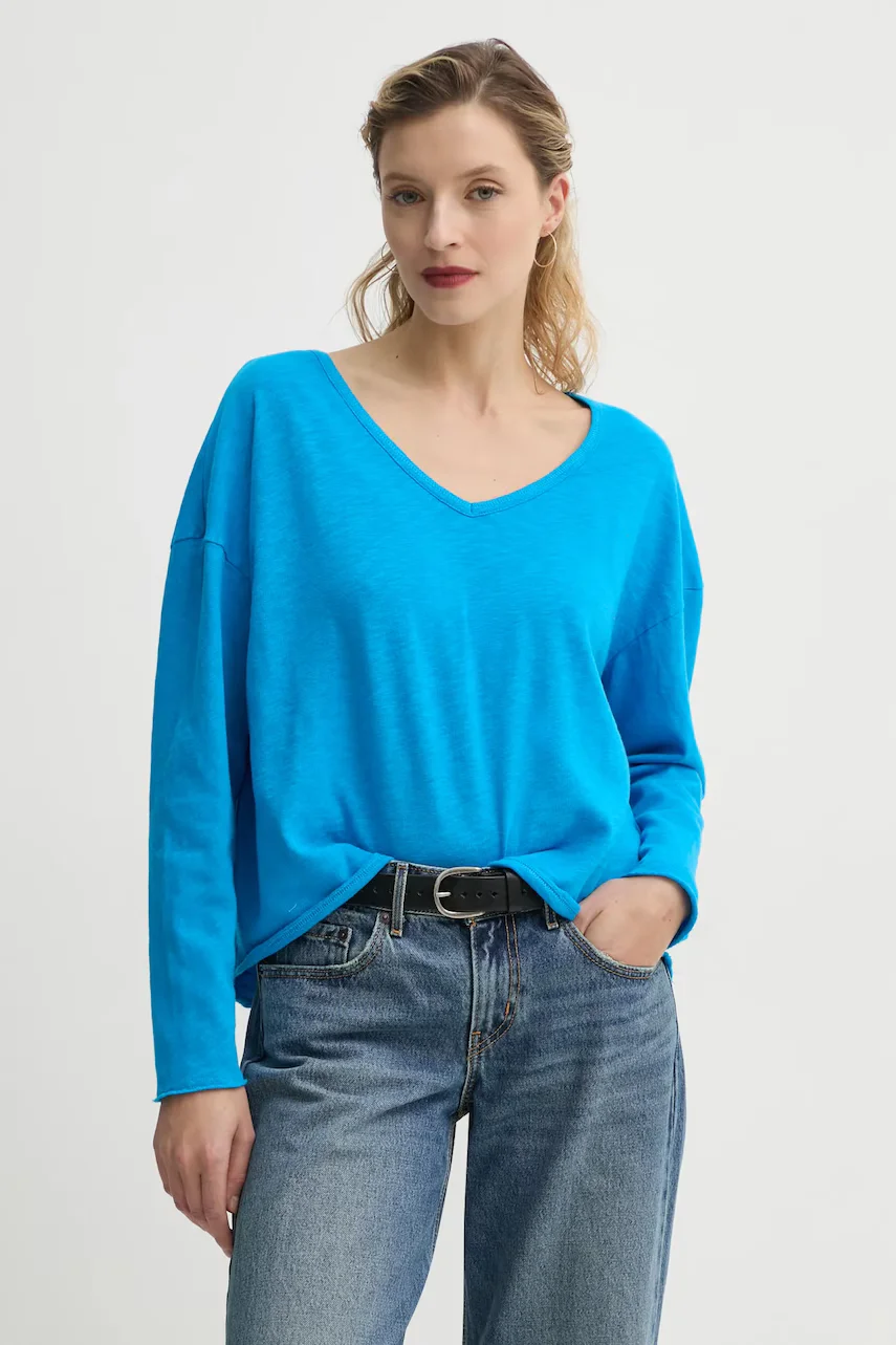 American Vintage Памучна блуза с дълги ръкави