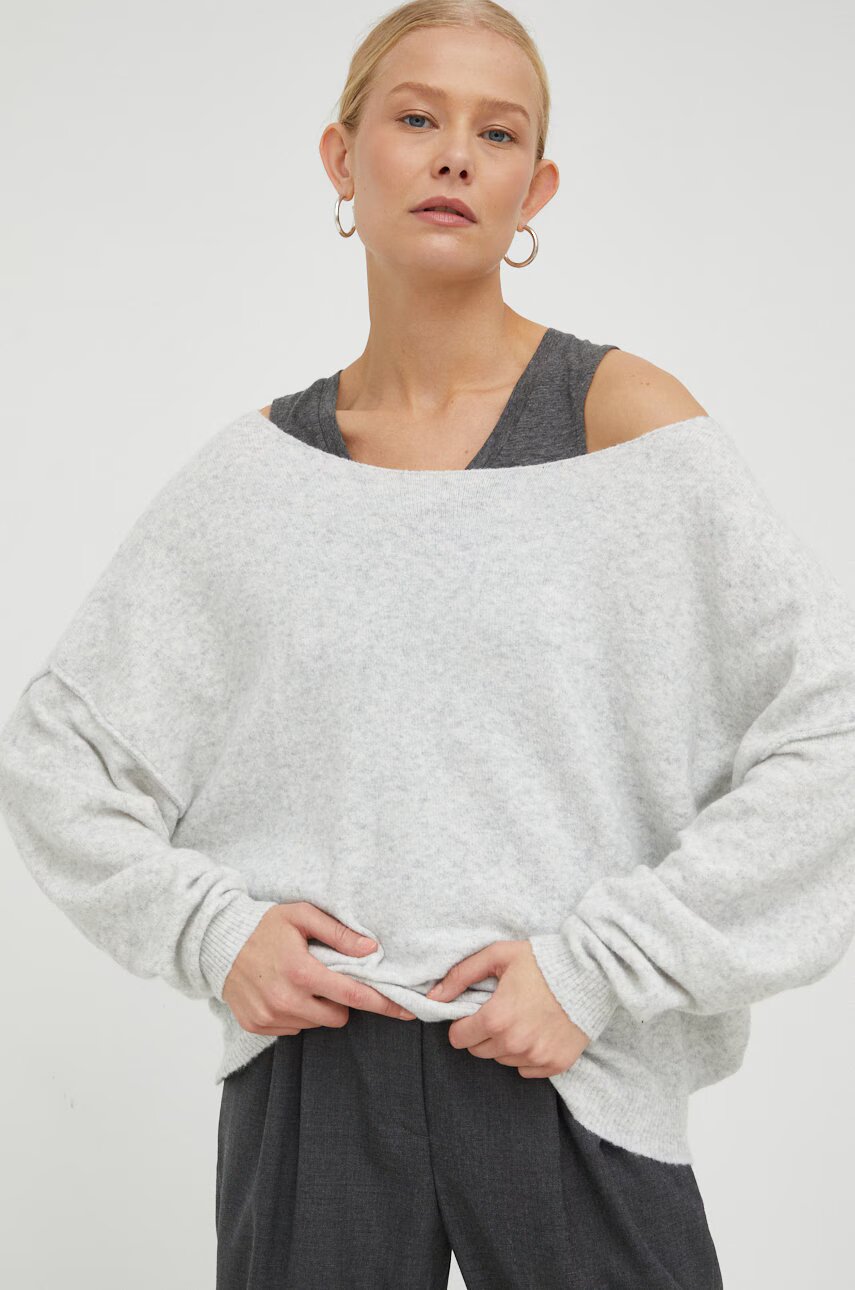 American Vintage Пуловер с вълна PULL ML COL BATEAU