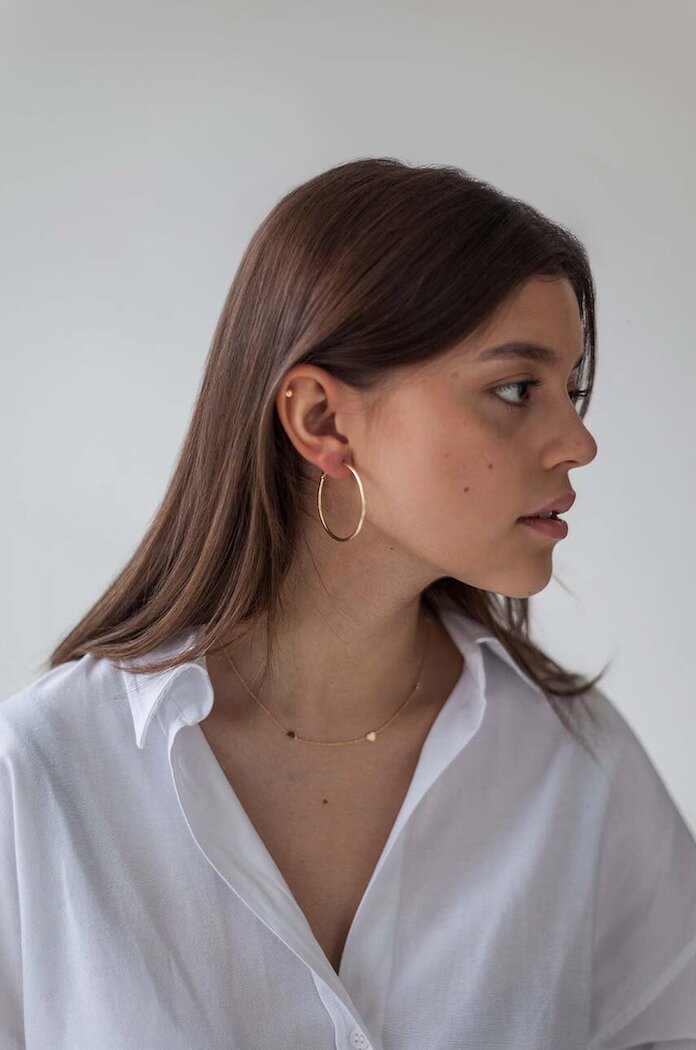 ania kruk Позлатени сребърни обици TRENDY SSIKS0670Z