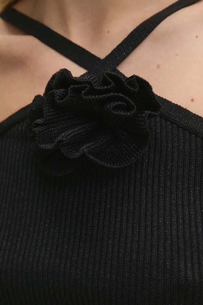 Answear.LAB Блуза в черно с изчистен дизайн