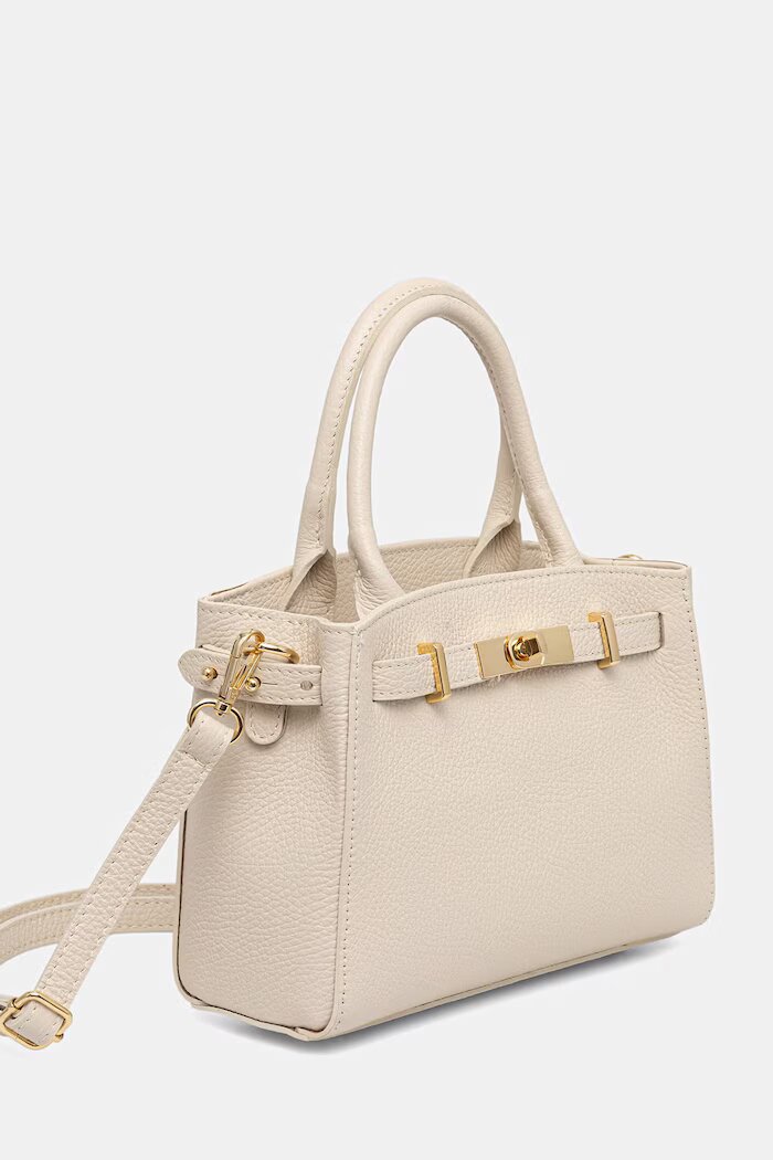 Answear.LAB чанта crossbody дамска от кожа бежова