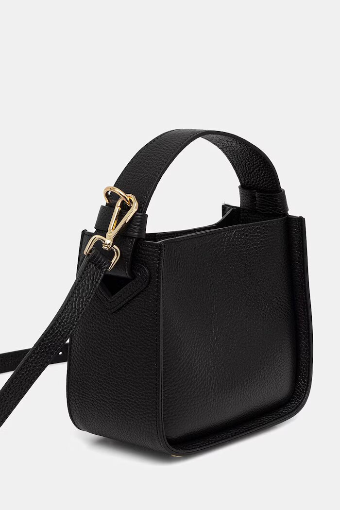 Answear.LAB чанта crossbody дамска от кожа черна