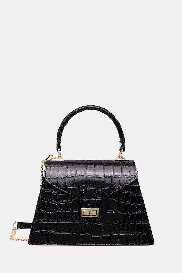 Answear.LAB чанта crossbody дамска от кожа черна