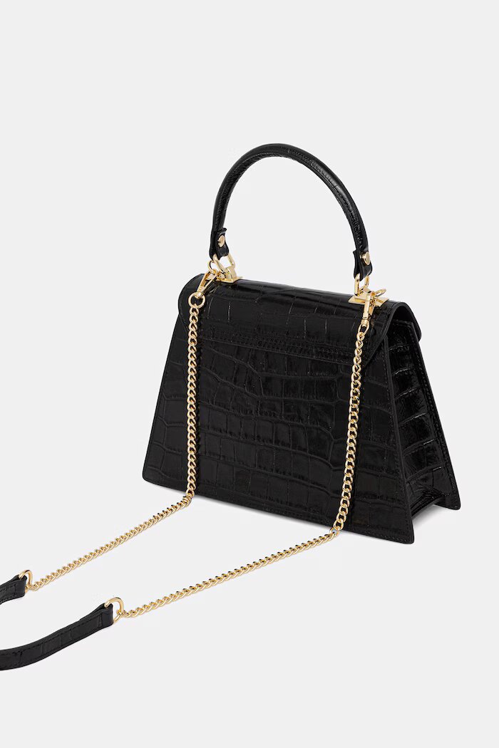 Answear.LAB чанта crossbody дамска от кожа черна