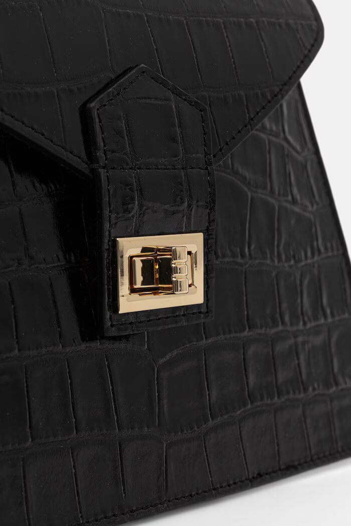 Answear.LAB чанта crossbody дамска от кожа черна