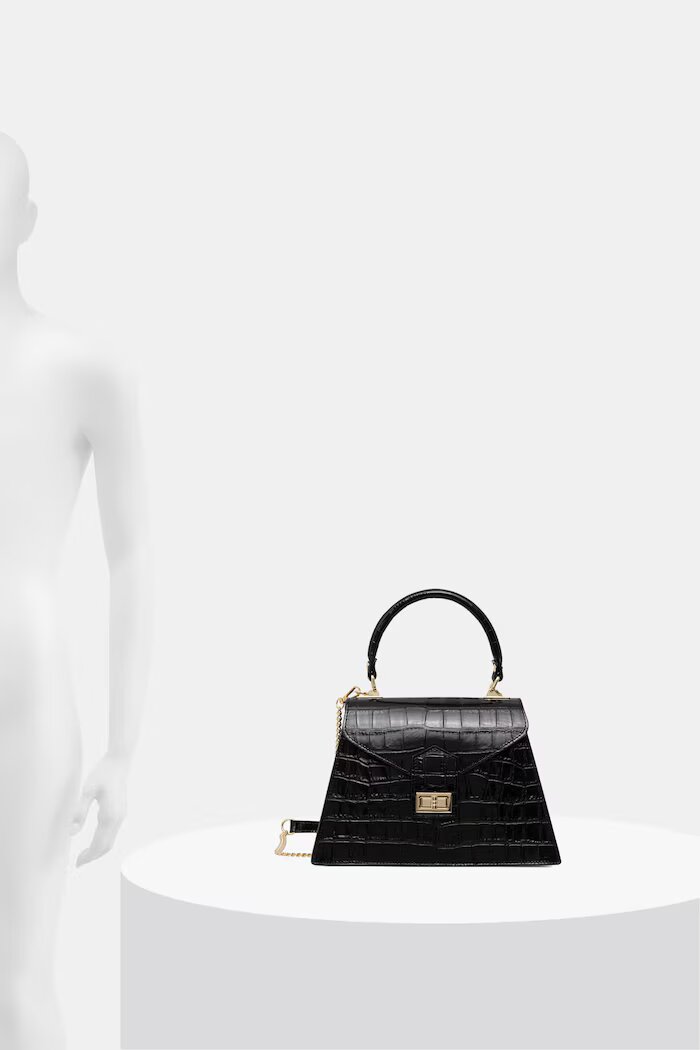 Answear.LAB чанта crossbody дамска от кожа черна