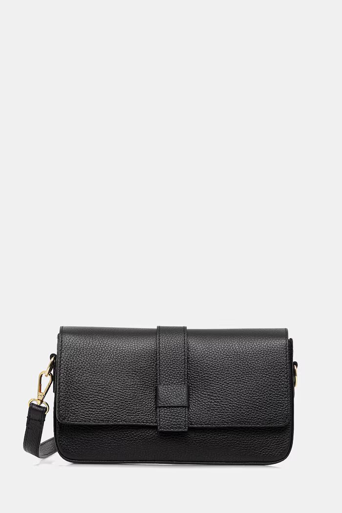 Answear.LAB чанта crossbody дамска от кожа черна
