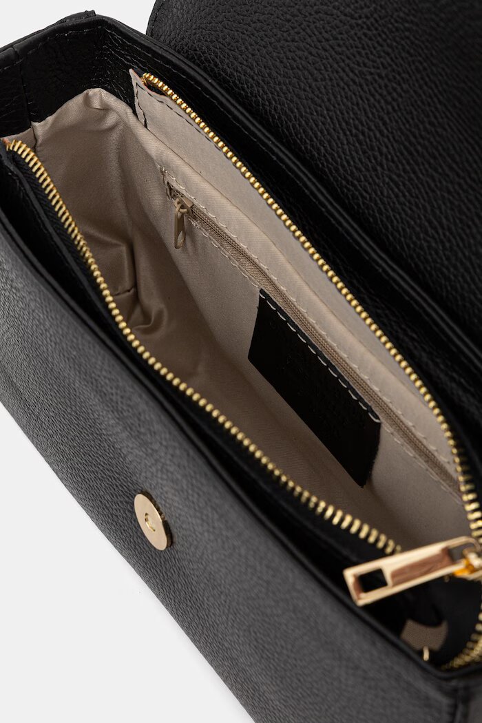 Answear.LAB чанта crossbody дамска от кожа черна