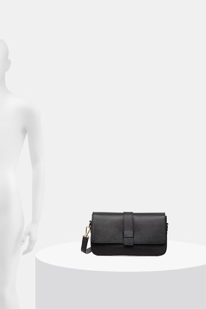Answear.LAB чанта crossbody дамска от кожа черна